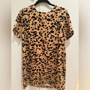 Olivacious Leopard Print Mini Shirt Dress